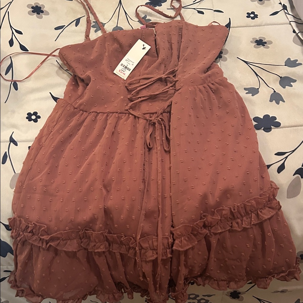 Francesca's Collections Dusty Rose Mini Dress